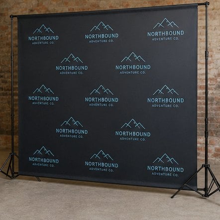Adjustable Telescopic Backdrop Kit with custom branding