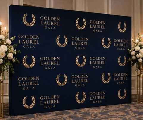 Customized step and repeat banners for awards shows and galas