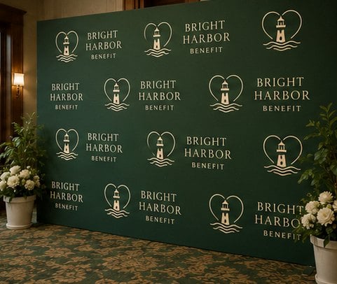 Customized step and repeat banners for nonprofit galas and fundraisers