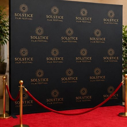 Red Carpet Media Wall Package with custom branding