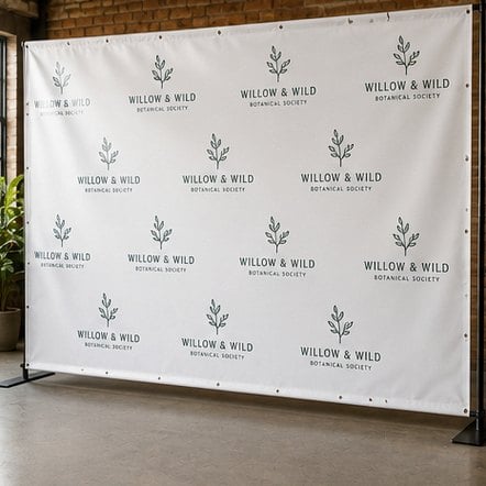 Vinyl Banner Step and Repeat with custom branding